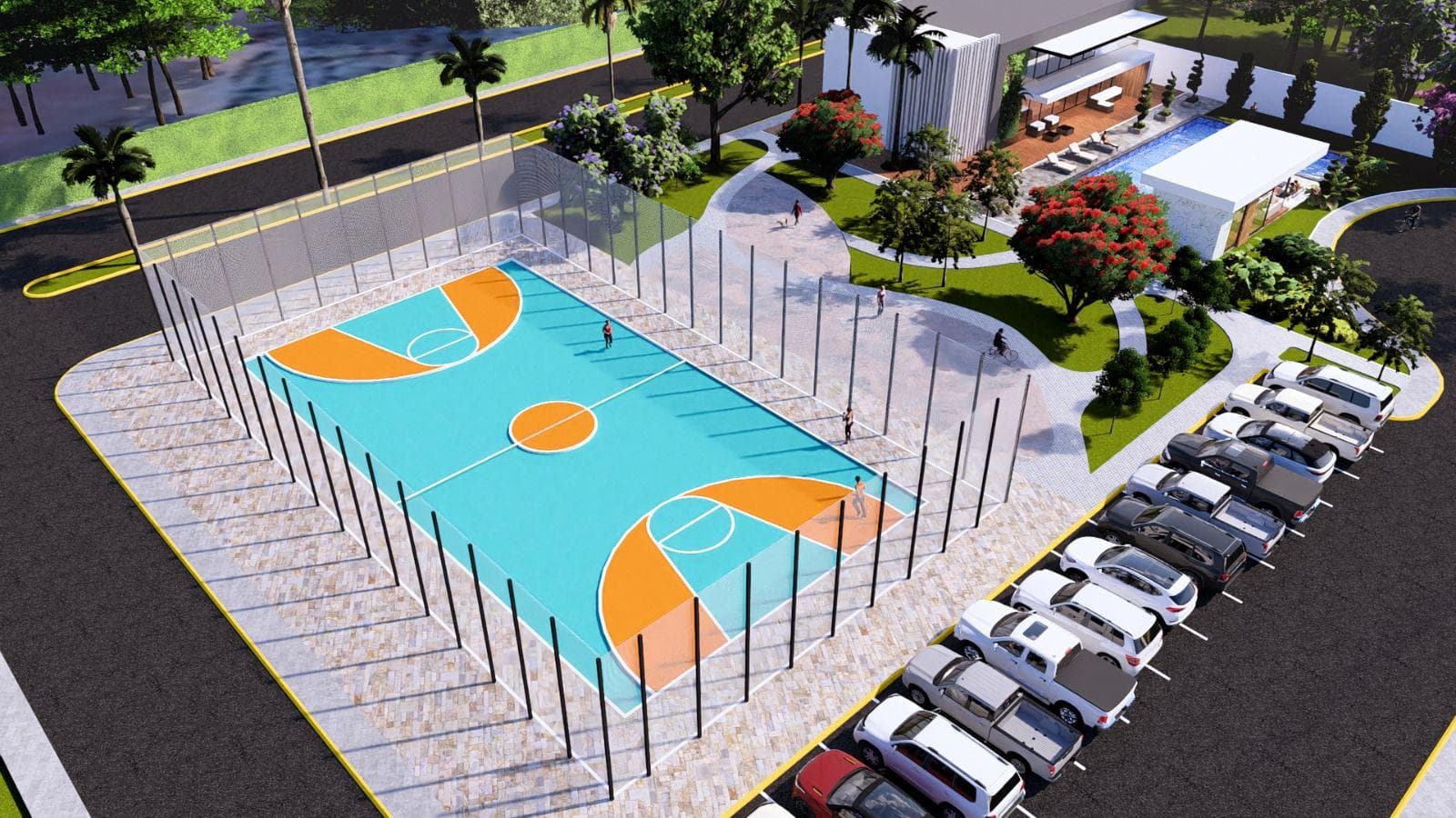 Casa Club Brisas del Bosque — salón social y piscina