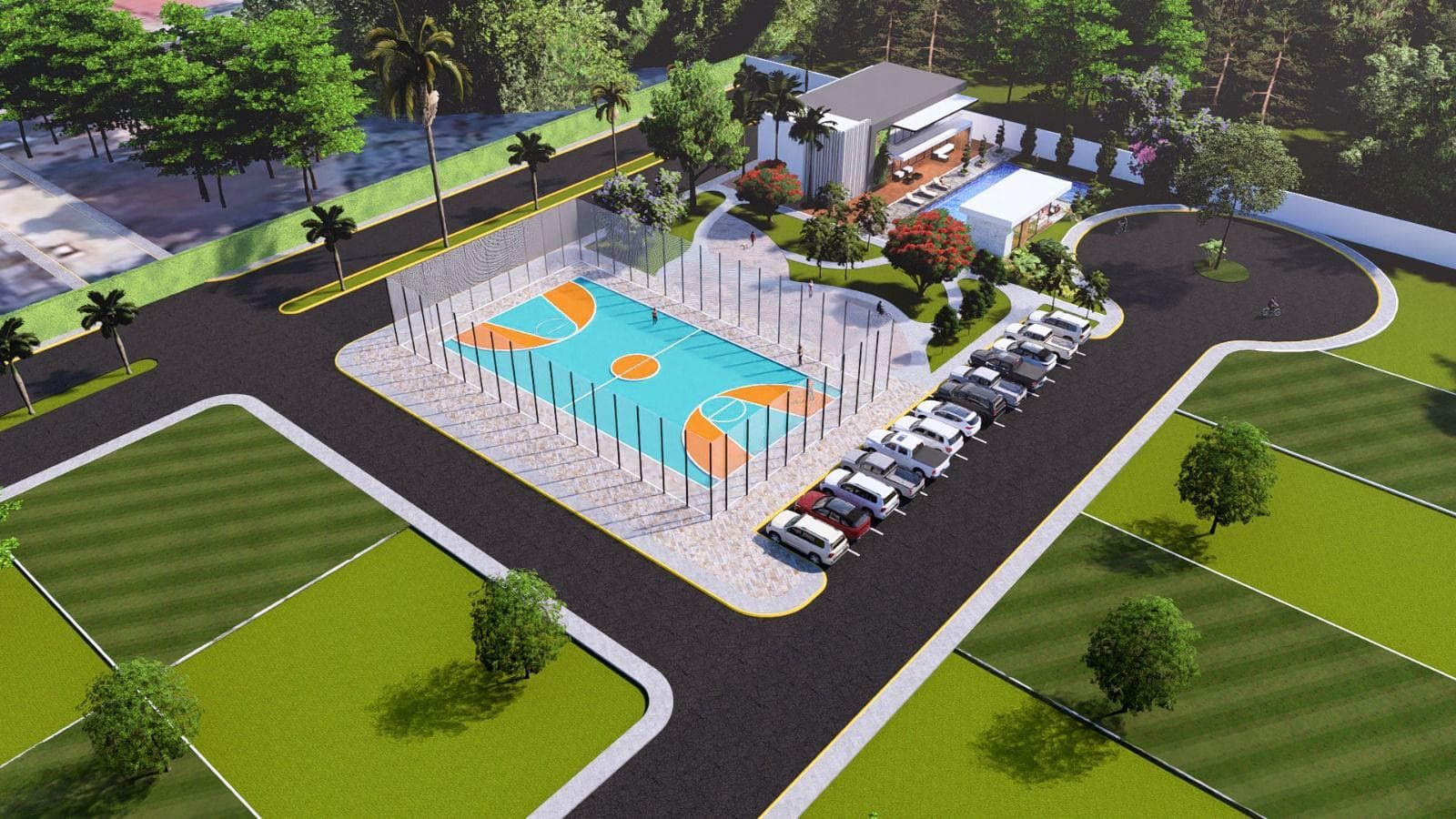 Piscina infinity y área social